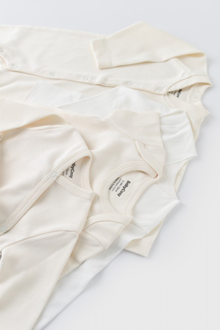 Set de 10 piese pentru nou nascut - 100% bumbac organic - Ecru, Baby Cosy