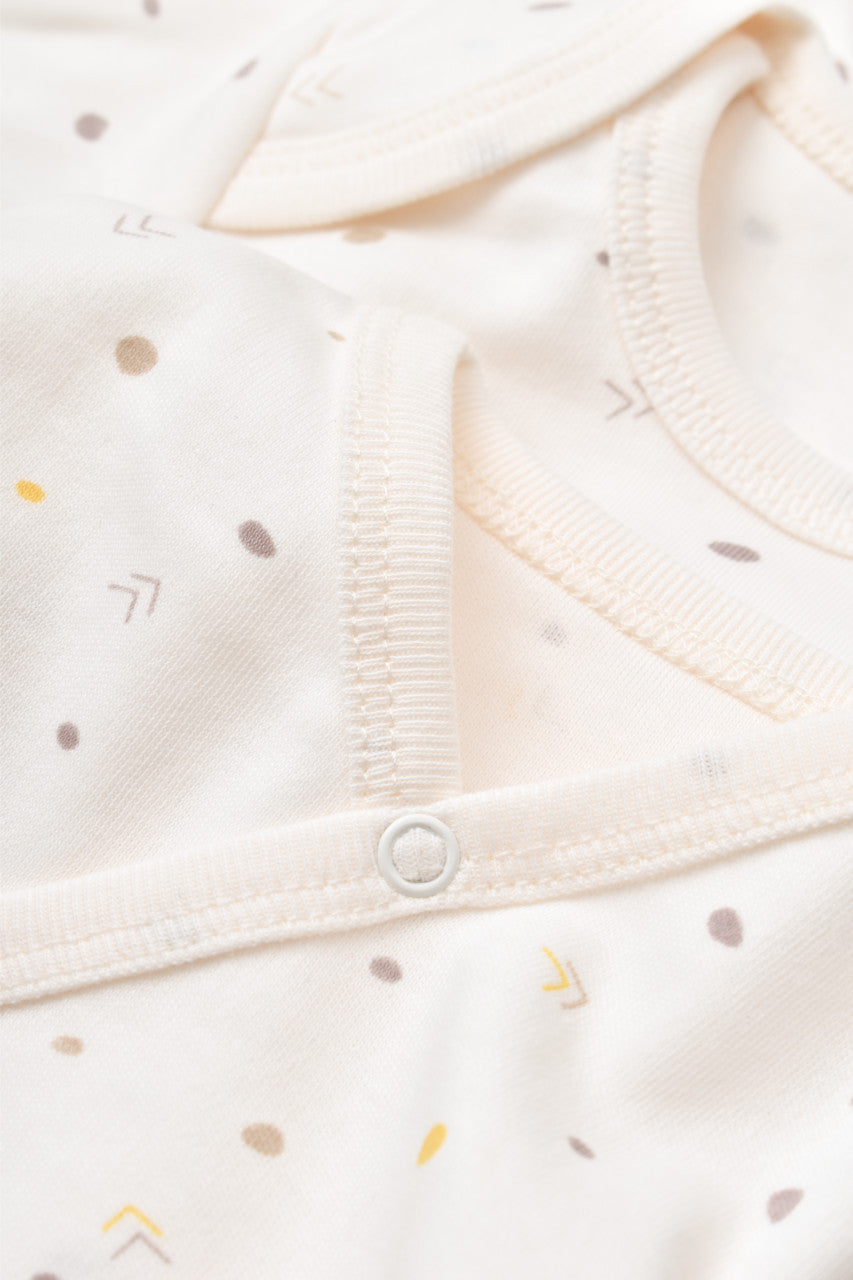 Set de 10 piese pentru nou nascut - 100% bumbac organic - Ecru cu buline, Baby Cosy