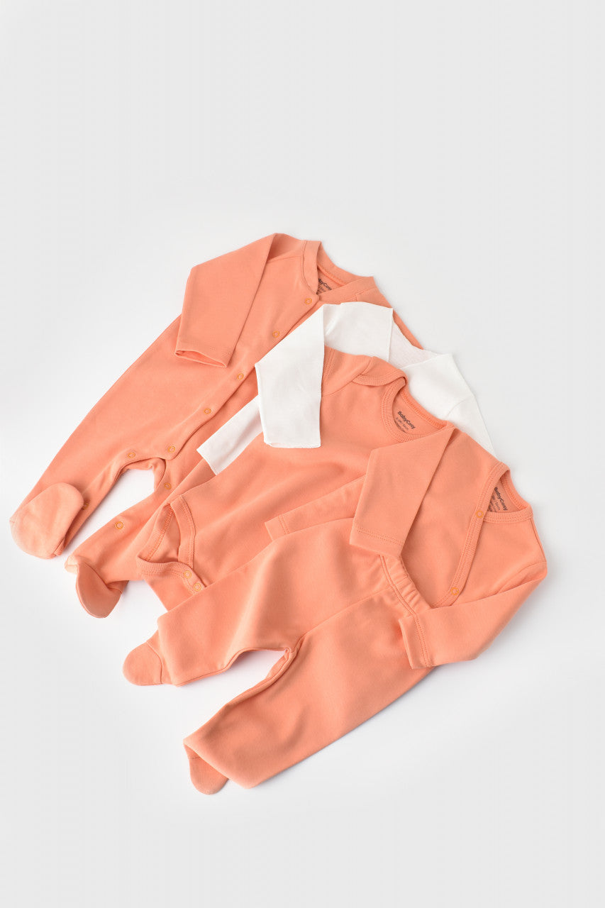 Set de 10 piese pentru nou nascut - 100% bumbac organic - Roz, Baby Cosy