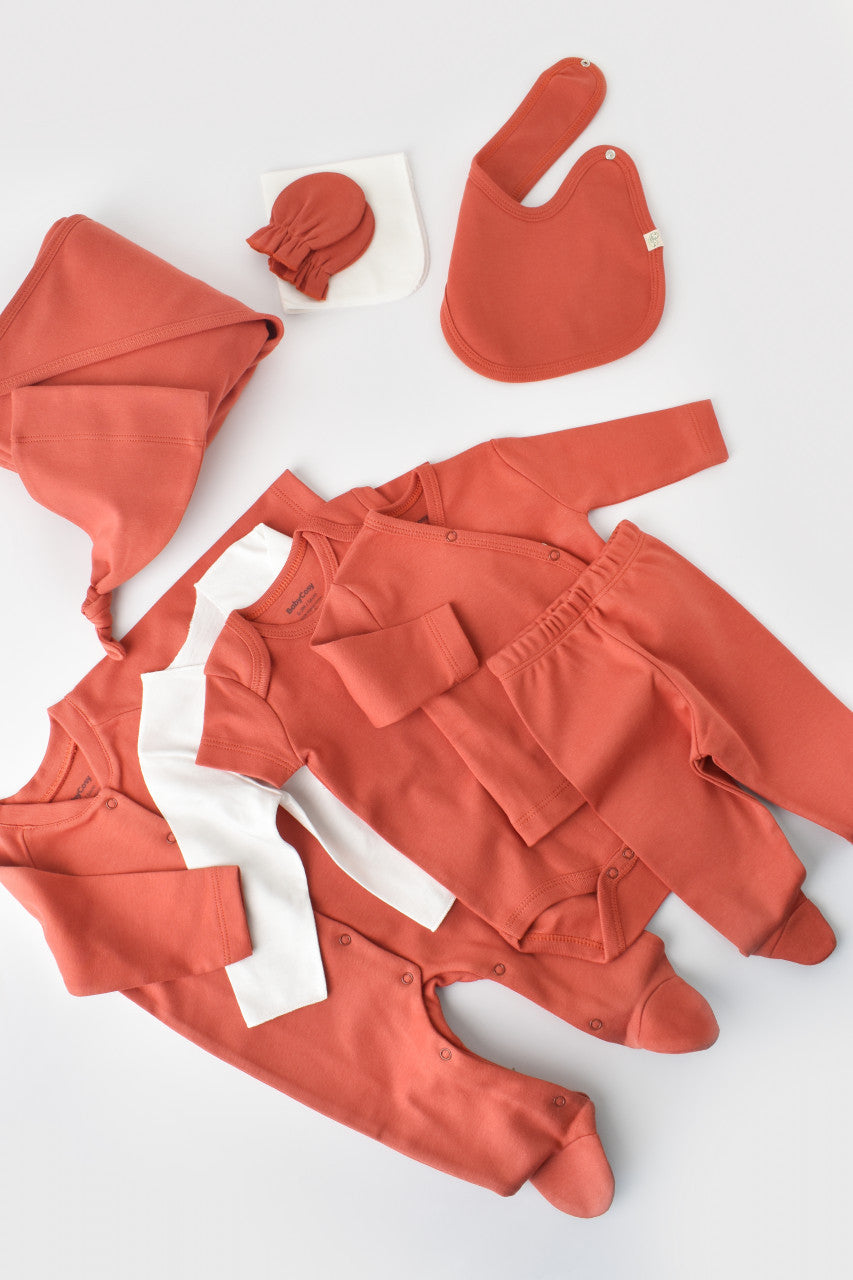 Set de 10 piese pentru nou nascut - 100% bumbac organic - Scortisoara, Baby Cosy