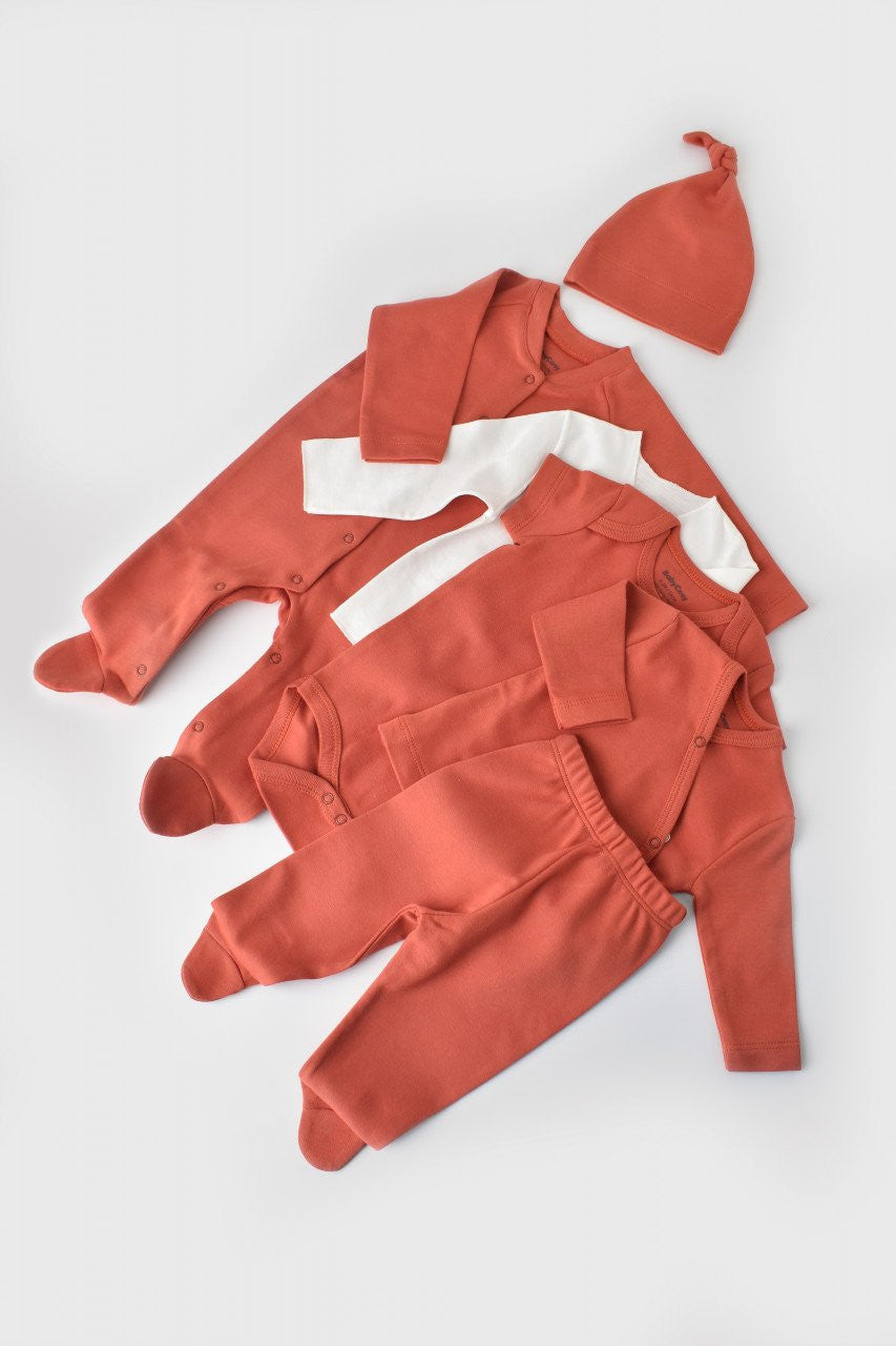 Set de 10 piese pentru nou nascut - 100% bumbac organic - Scortisoara, Baby Cosy