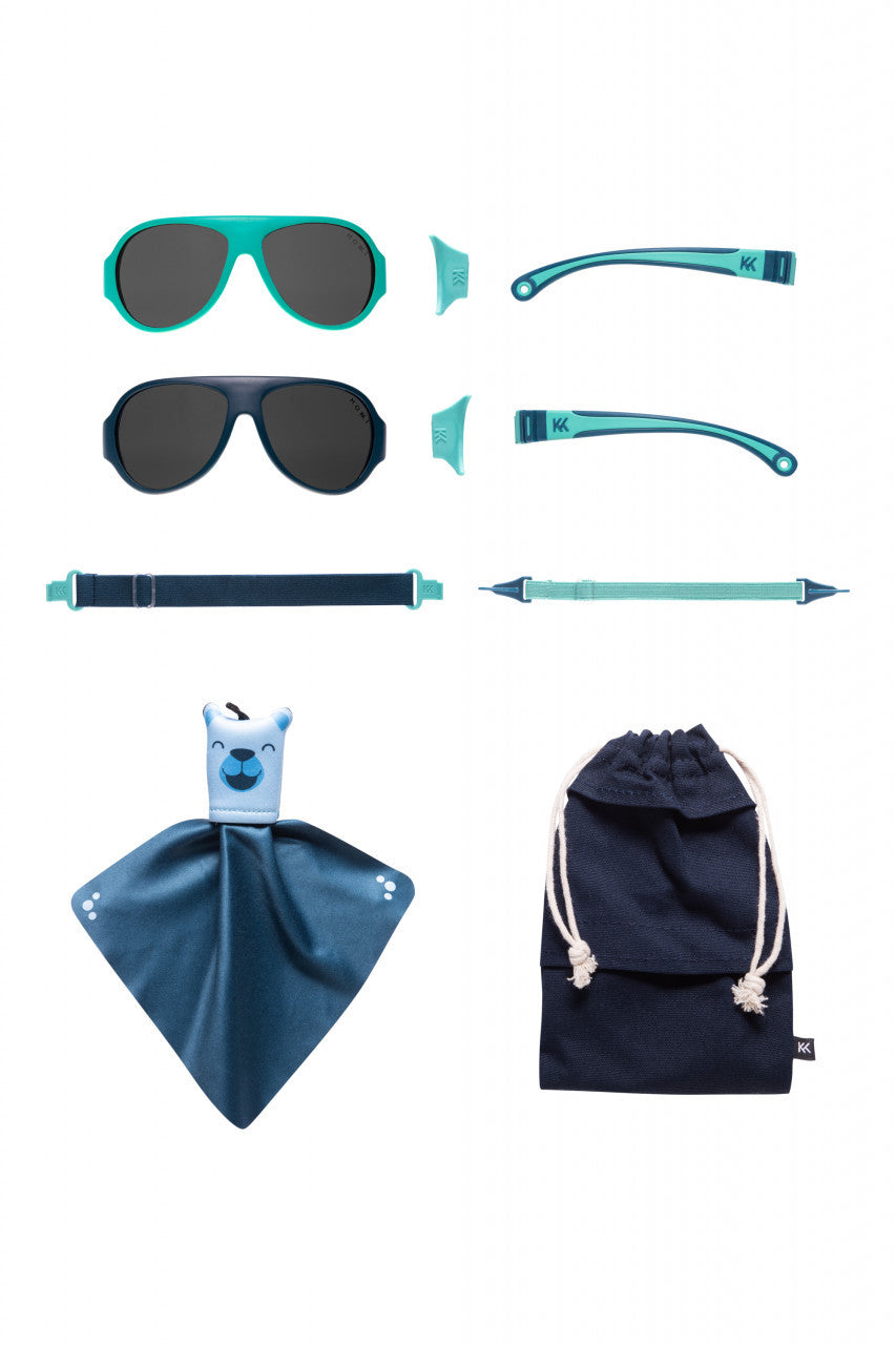 Set de 2 ochelari copii Click & Change, bleu, 2-5 ani, Mokki