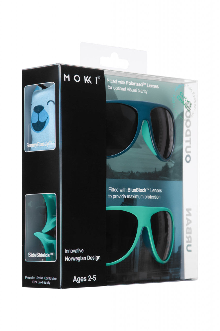 Set de 2 ochelari copii Click & Change, bleu, 2-5 ani, Mokki