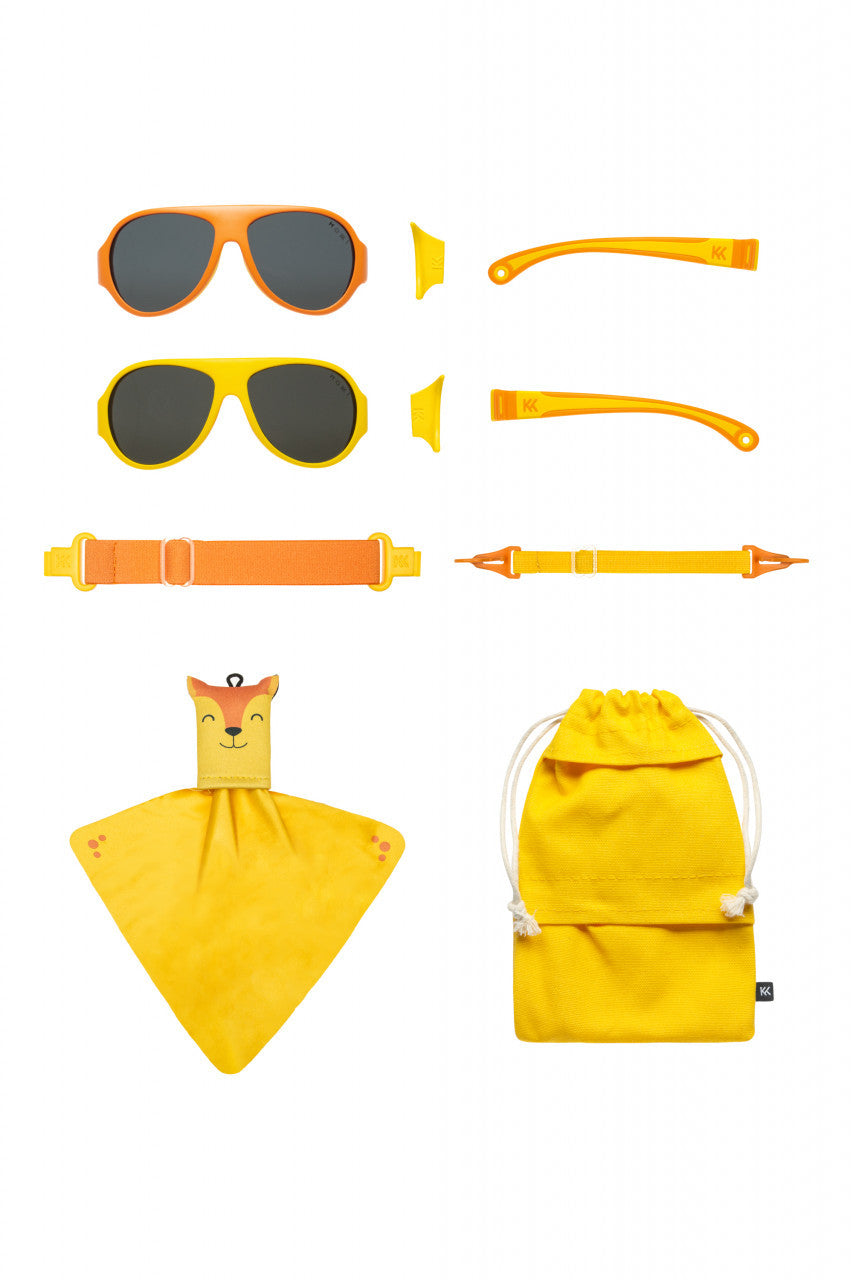Set de 2 ochelari copii Click & Change, galben, 2-5 ani, Mokki