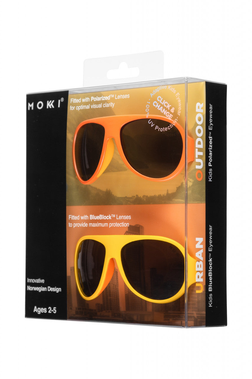 Set de 2 ochelari copii Click & Change, galben, 2-5 ani, Mokki