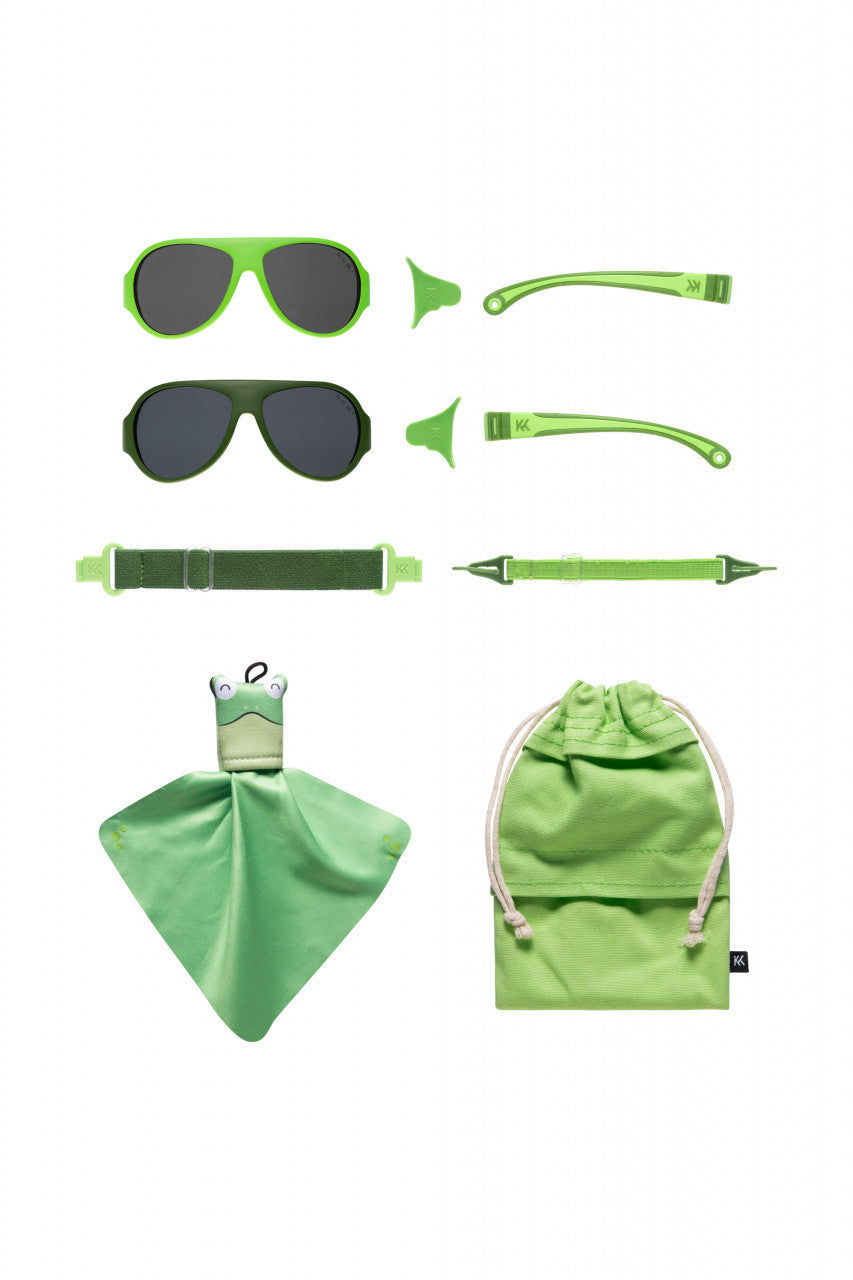 Set de 2 ochelari copii Click & Change, verde, 2-5 ani, Mokki