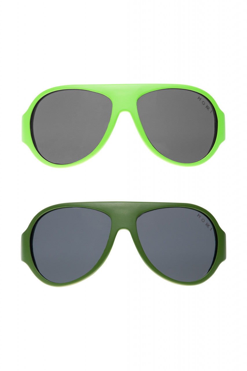 Set de 2 ochelari copii Click & Change, verde, 2-5 ani, Mokki