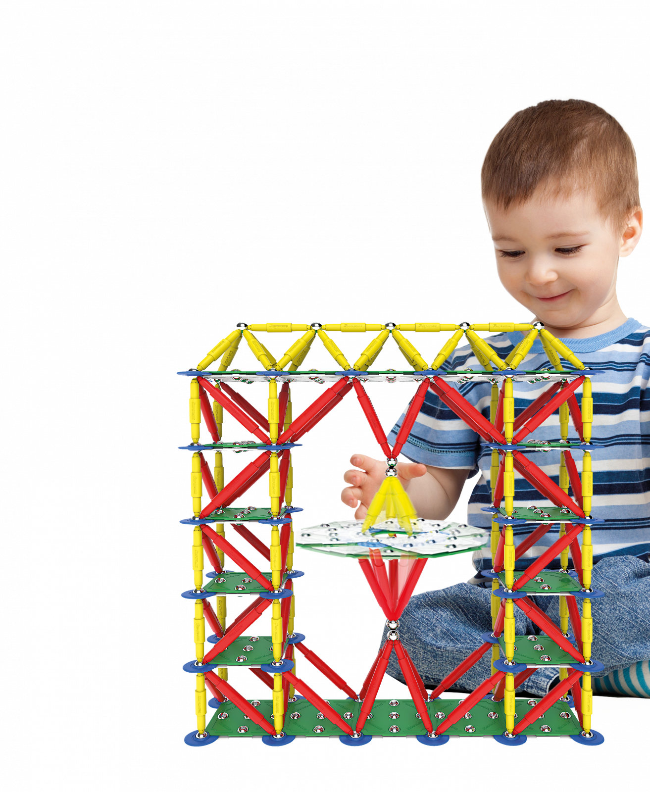 Set de constructie magnetic Supermag Classic, 72 piese