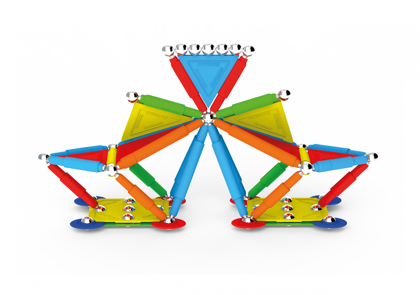 Set de constructie magnetic Supermag Projects Multicolor, 45 piese