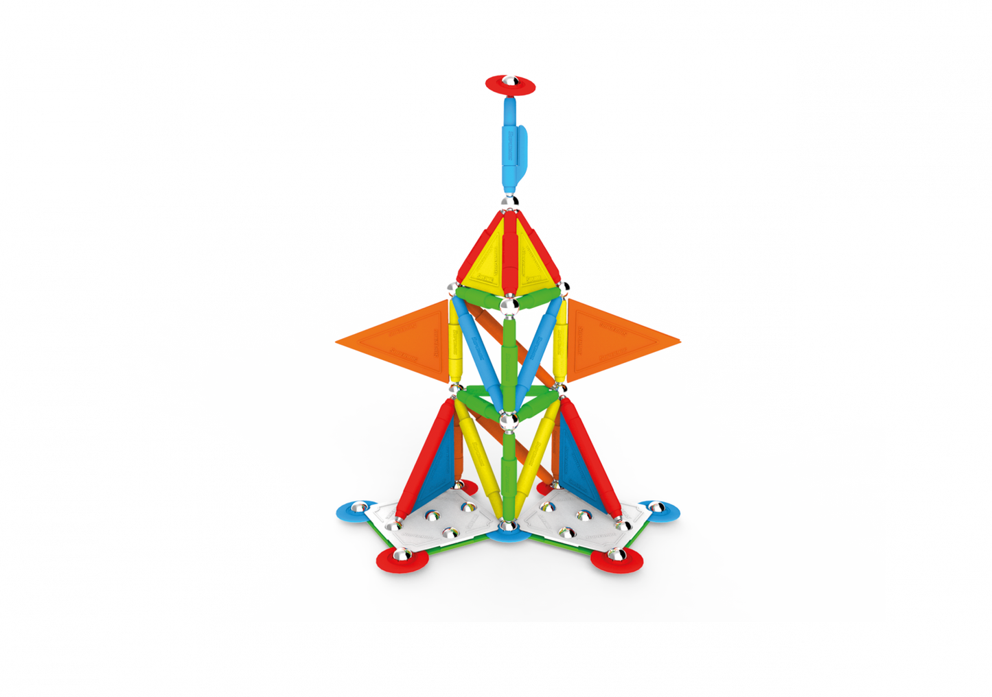 Set de constructie magnetic Supermag Projects Multicolor, 45 piese
