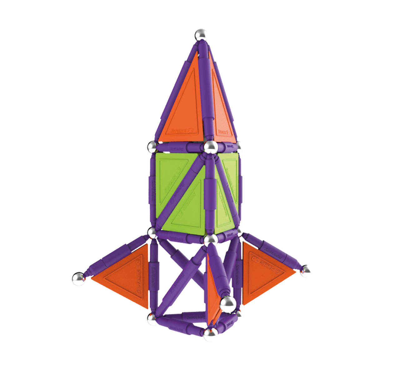Set de constructie magnetic Supermag Trendy, 116 piese