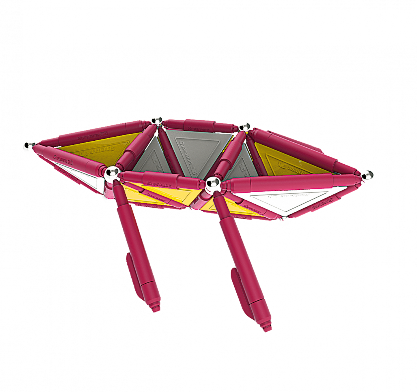Set de constructie magnetic Supermag Trendy, 116 piese