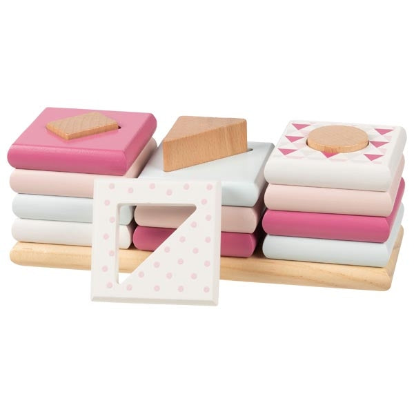 Set de sortare cu piese din lemn - Model pentru fetite