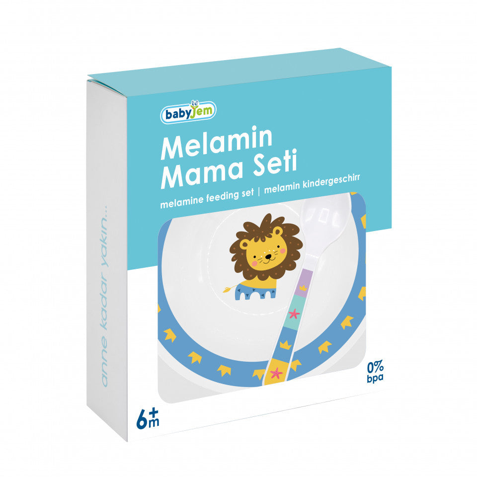 Set diversificare farfurie cu lingurita din melamina BabyJem