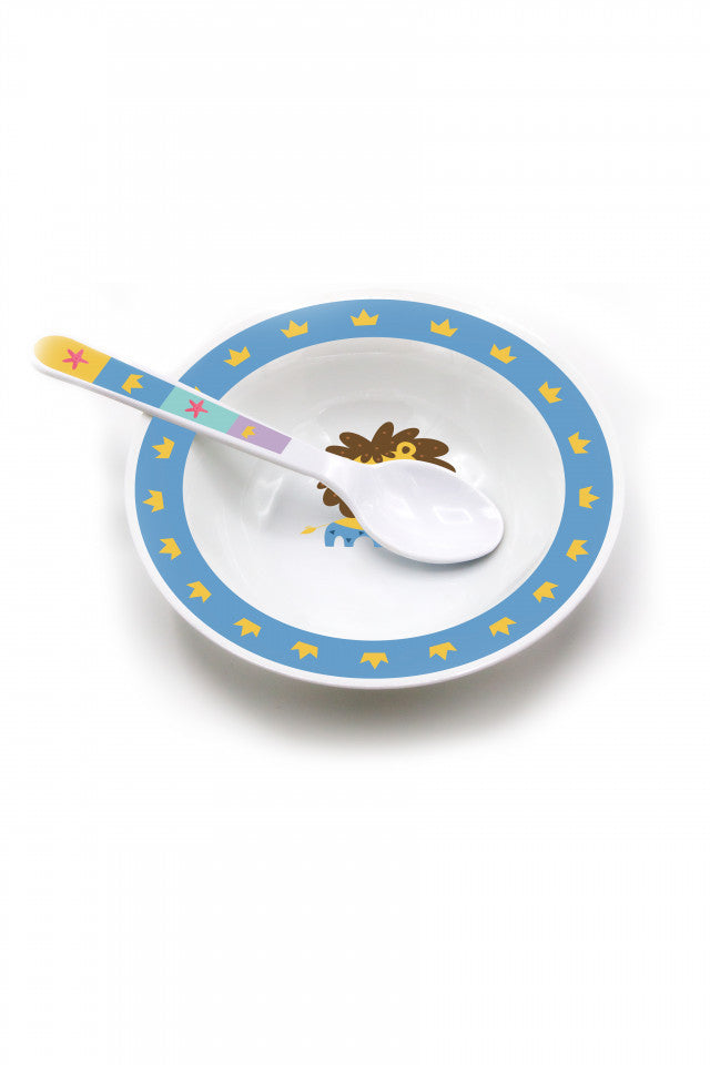 Set diversificare farfurie cu lingurita din melamina BabyJem