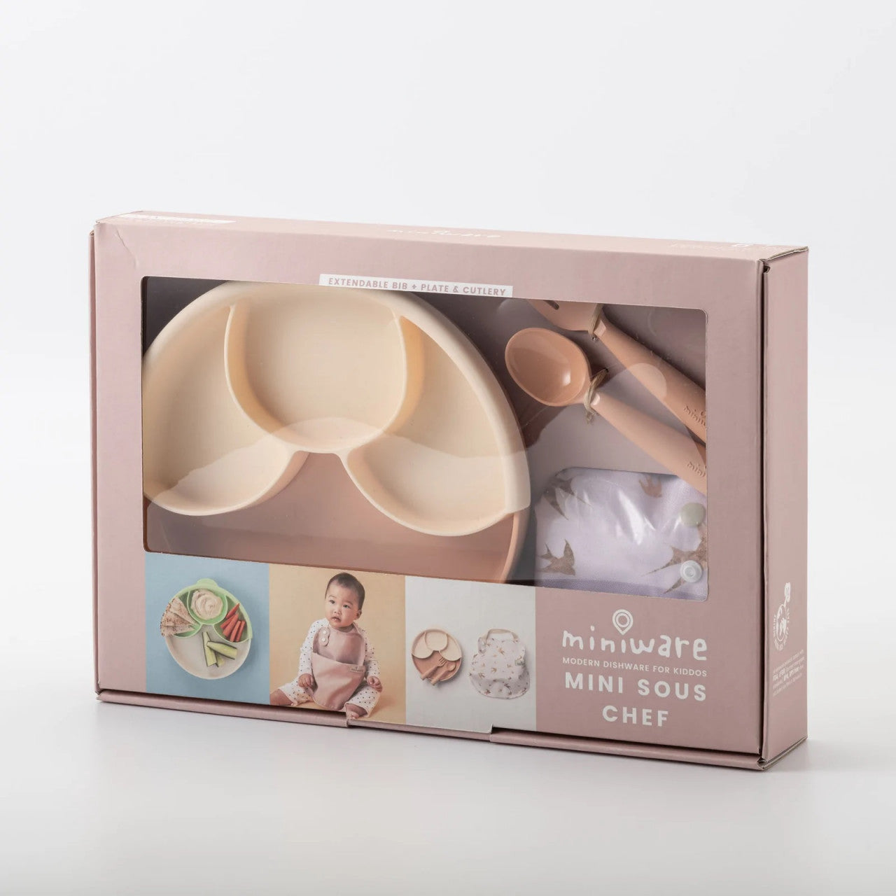 Set diversificare hrana bebelusi Miniware Mini Sous Chef 100% din materiale naturale biodegradabile, 6 piese, Golden Harvest