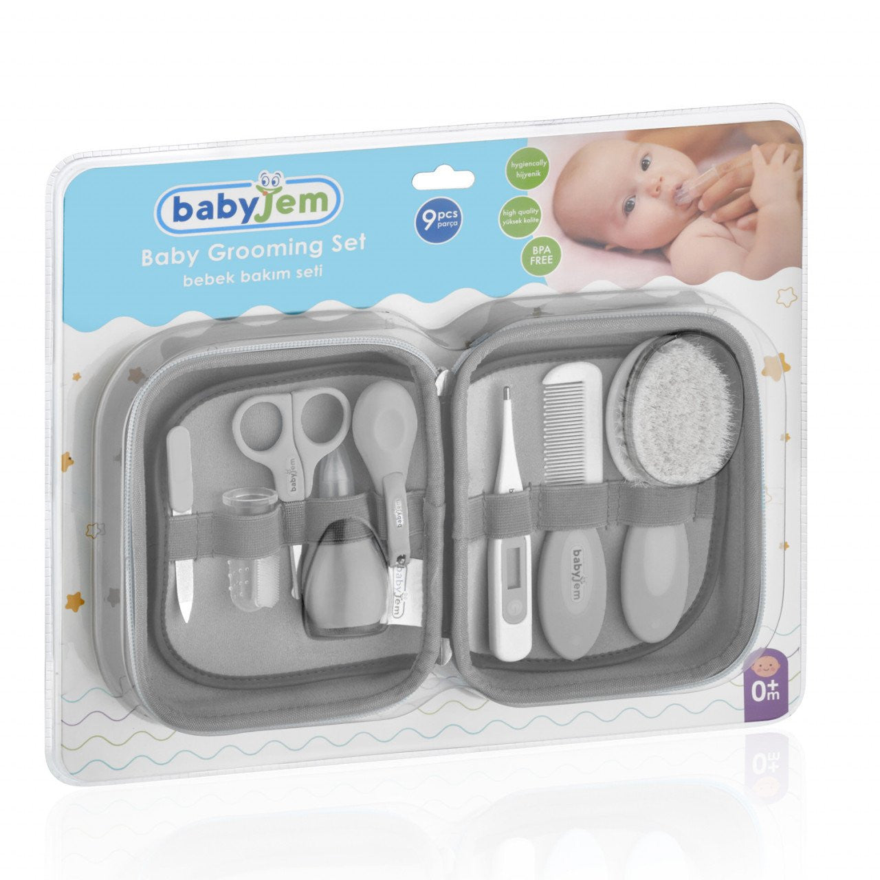 Set ingrijire bebelusi cu 9 piese BabyJem Grooming Set