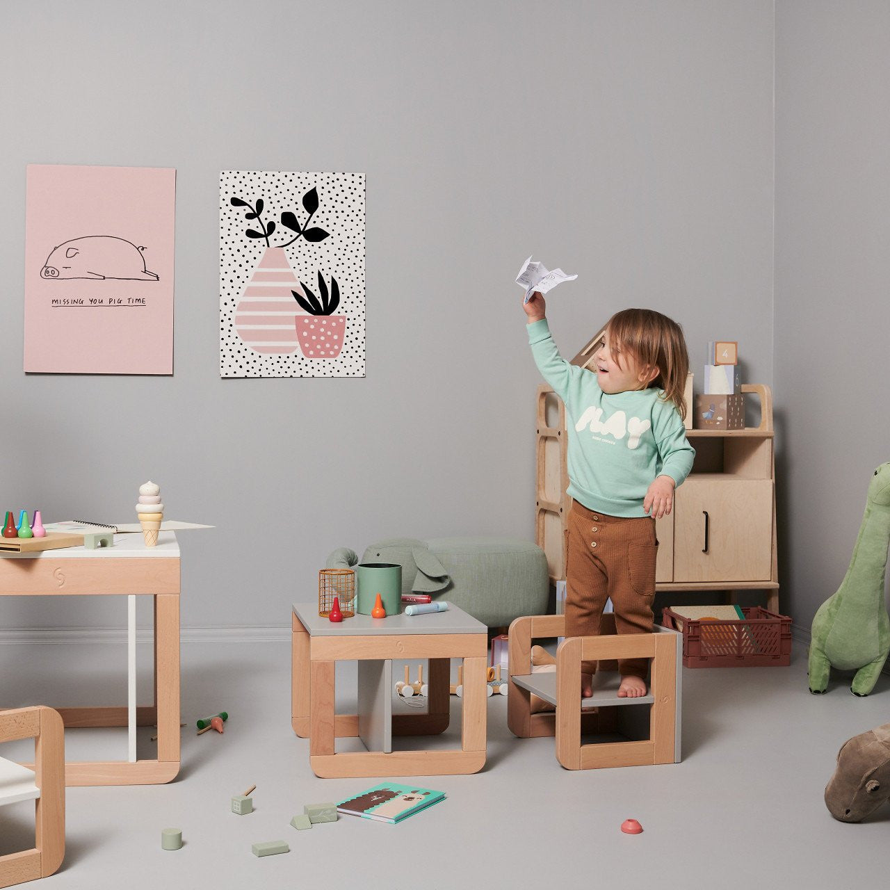 Set mobilier 8in1 Skiddou Mob, Evening shadow, Gri
