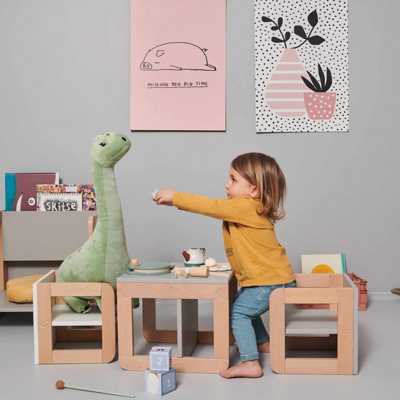 Set mobilier 8in1 Skiddou Mob, Evening shadow, Gri