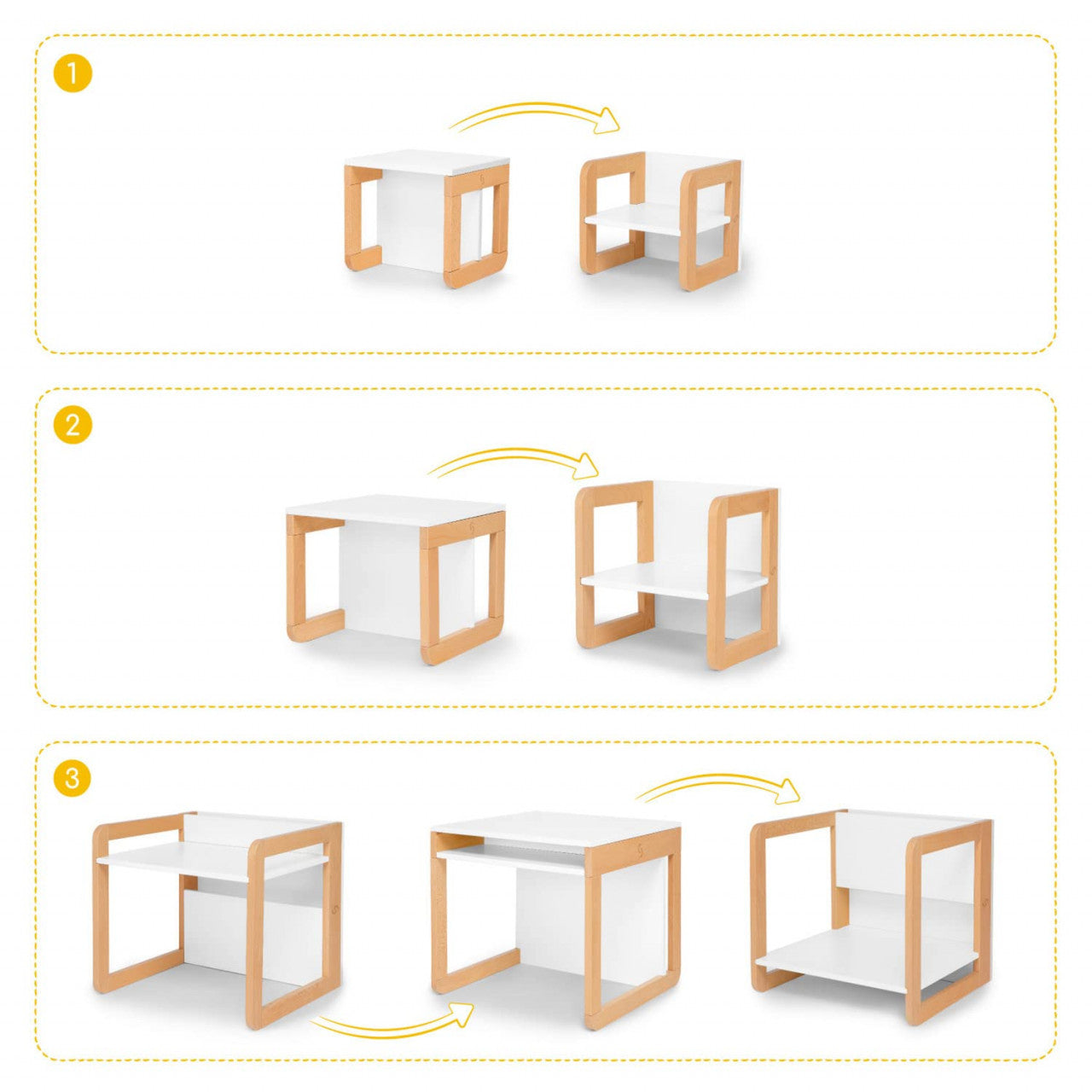 Set mobilier 8in1 Skiddou Mob, Puff catcher, Alb