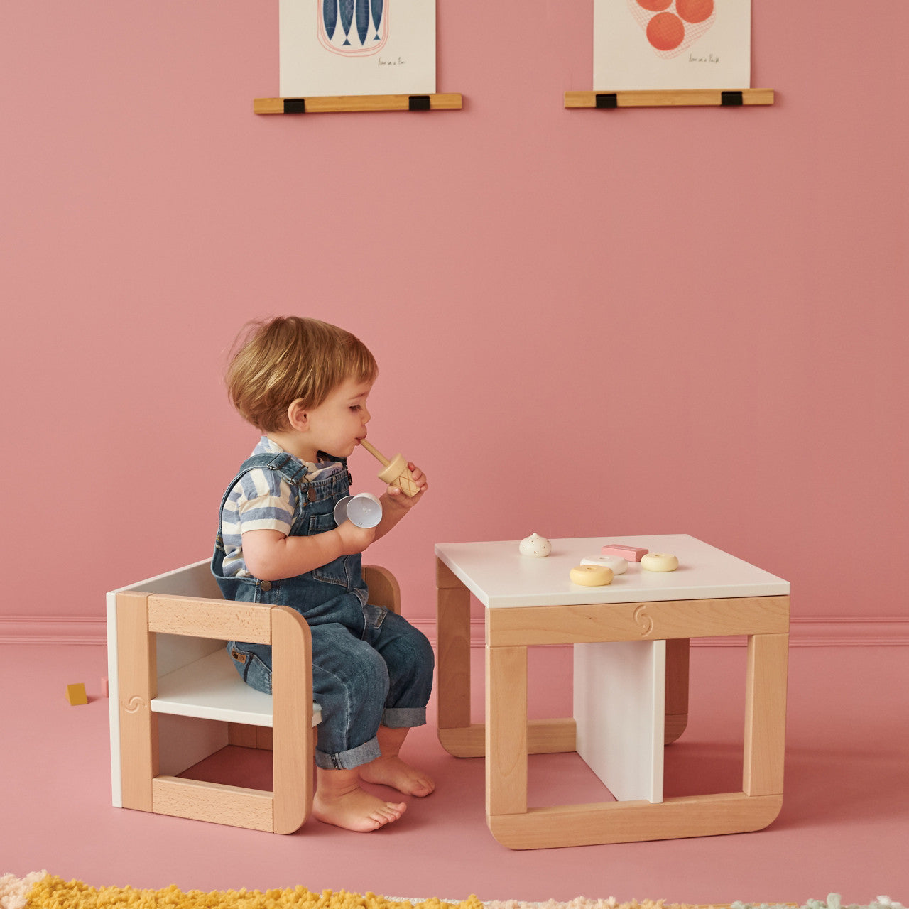 Set mobilier 8in1 Skiddou Mob, Puff catcher, Alb