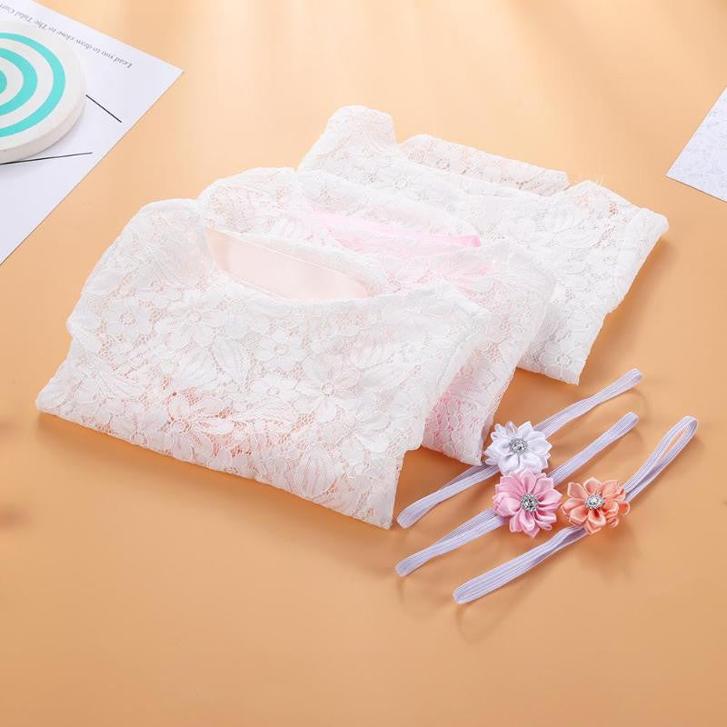 Set pentru poze - body plus bentita pentru nou nascut