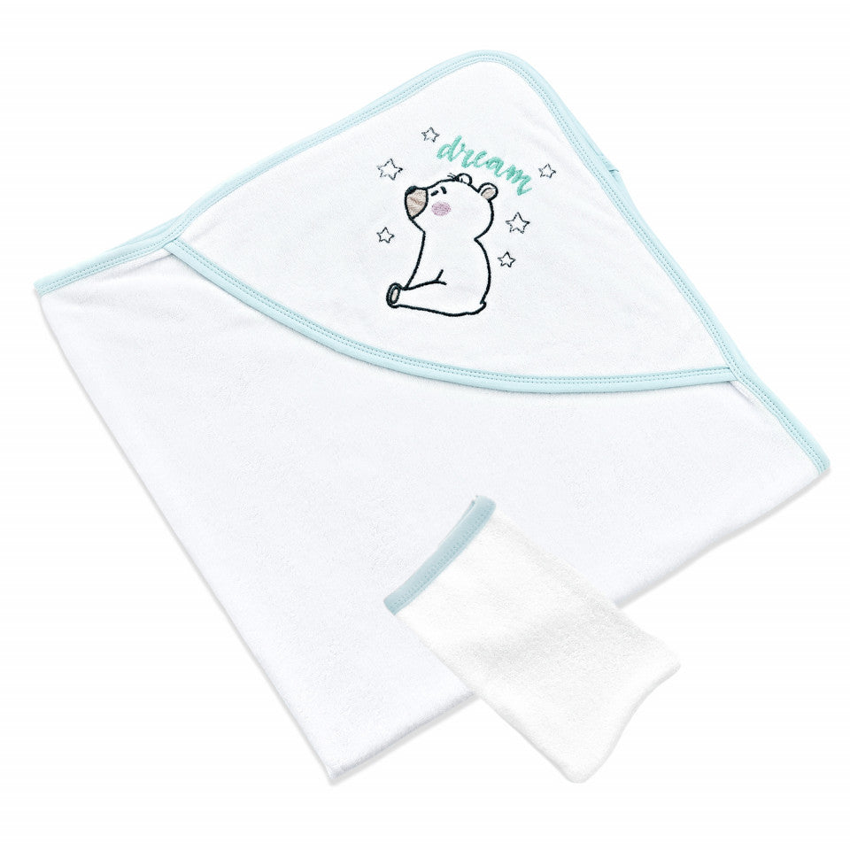 Set prosop cu capison si manusa de baie pentru copii BabyJem