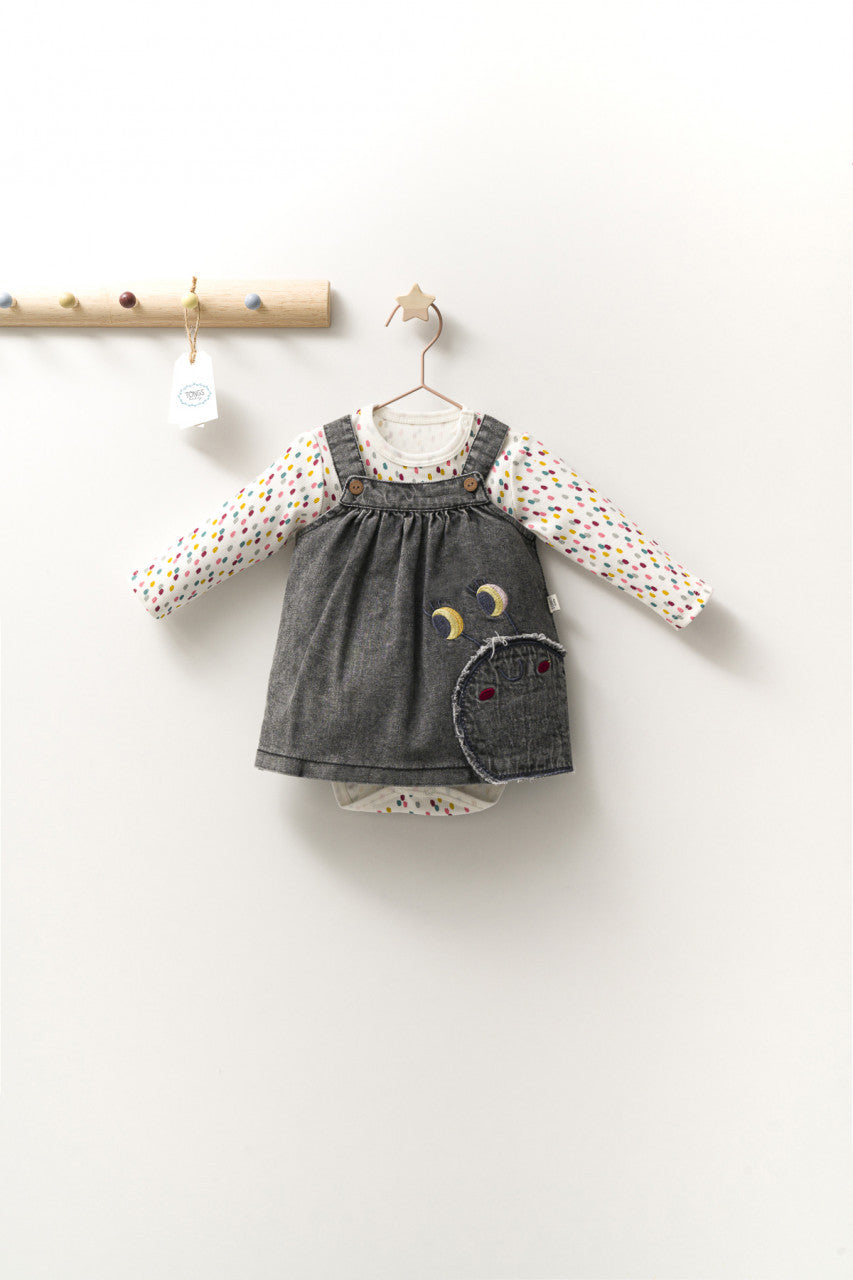 Set rochita cu body pentru fetite Monster, Tongs baby