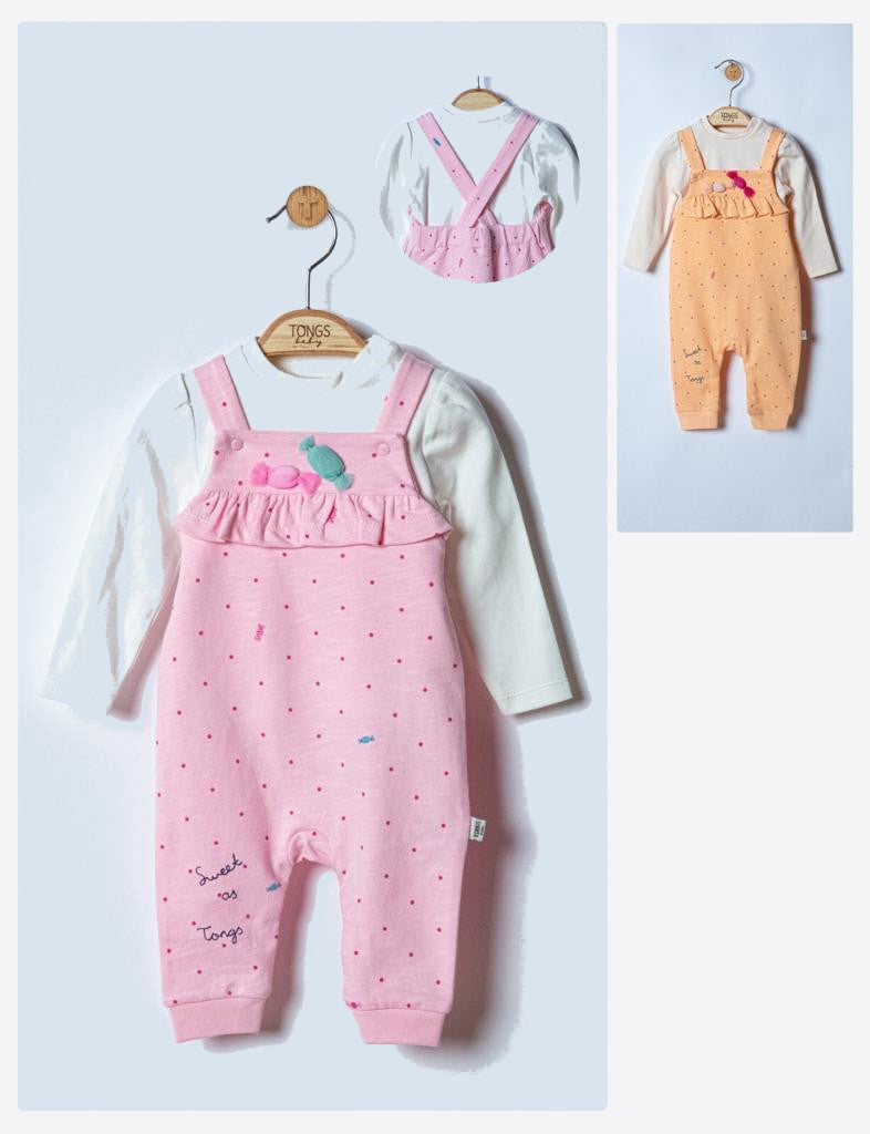 Set salopeta cu bluzita Sweets pentru bebelusi, Tongs baby