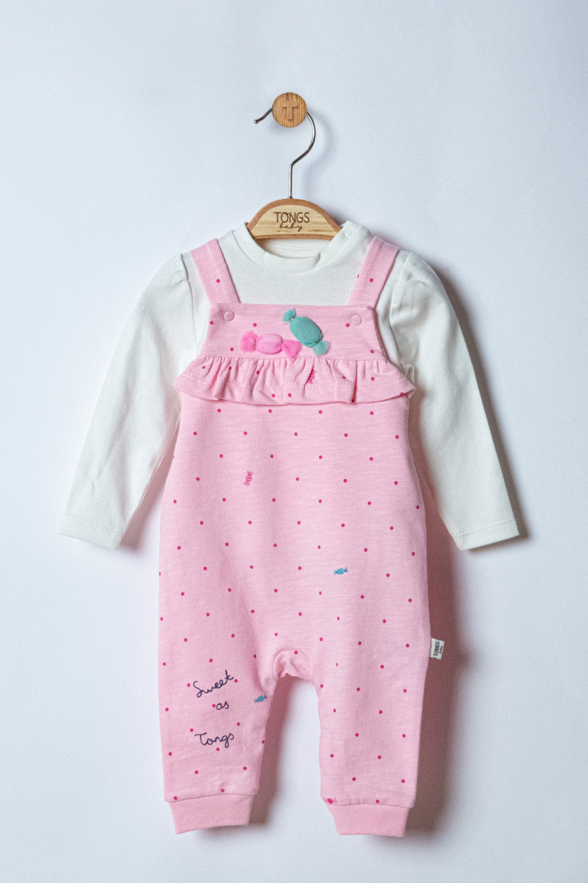 Set salopeta cu bluzita Sweets pentru bebelusi, Tongs baby