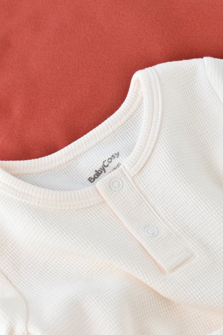 Set tricou cu panataloni scurti - 100% bumbac organic - Ecru, Baby Cosy