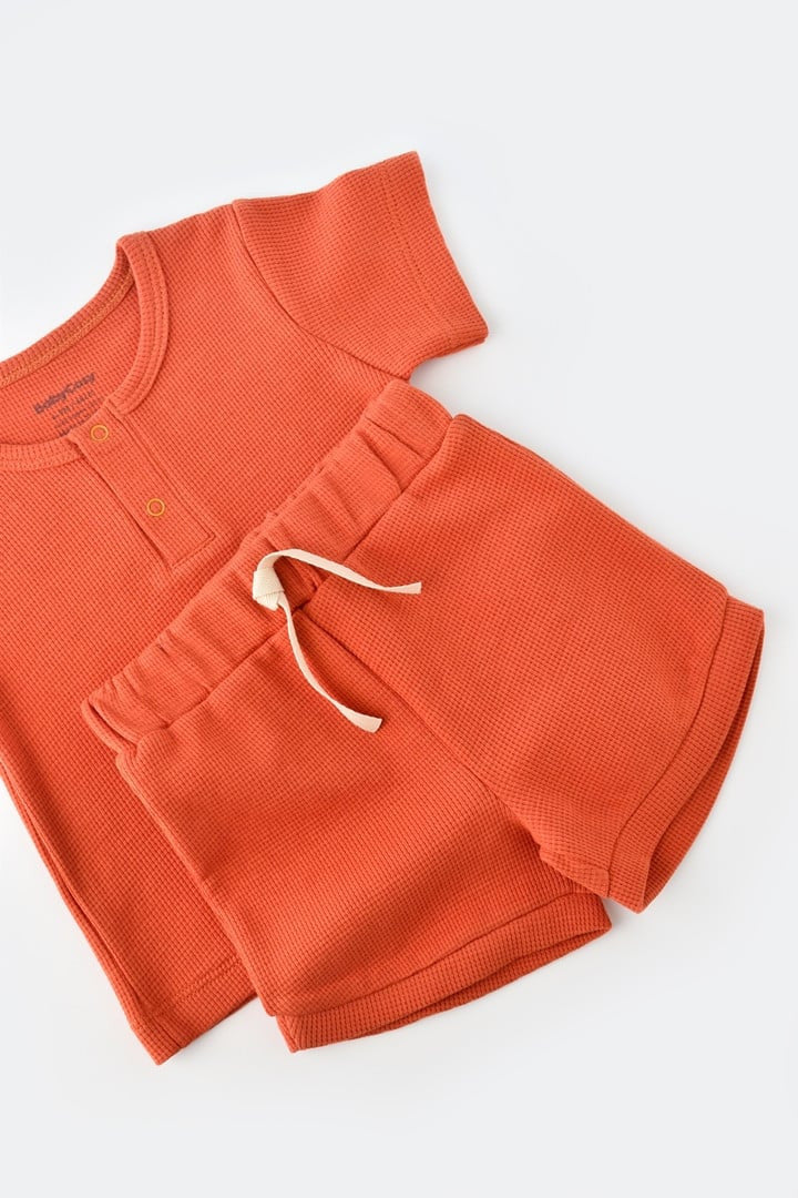 Set tricou cu panataloni scurti - 100% bumbac organic - Scortisoara, Baby Cosy