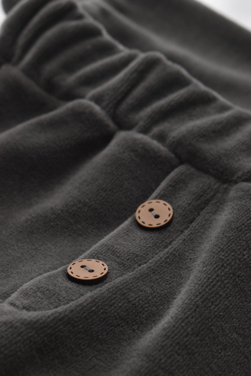 Set Ursulet cu bluzita cu fermoar si gluga si panataloni lungi din 80%bumbac organic si 20% poliester - Antracit, Baby Cosy
