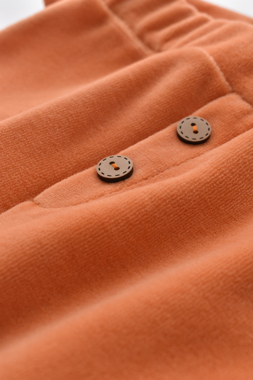 Set Ursulet cu bluzita cu fermoar si gluga si panataloni lungi din 80%bumbac organic si 20% poliester - Portocaliu, Baby Cosy