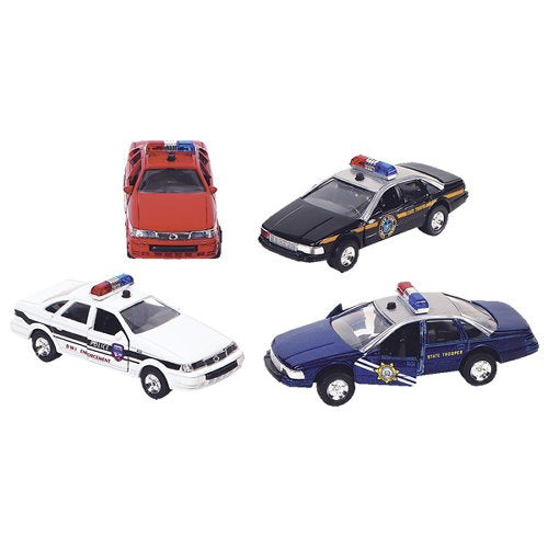 Set vehicule die-cast de politie, L 13 cm, divere modele