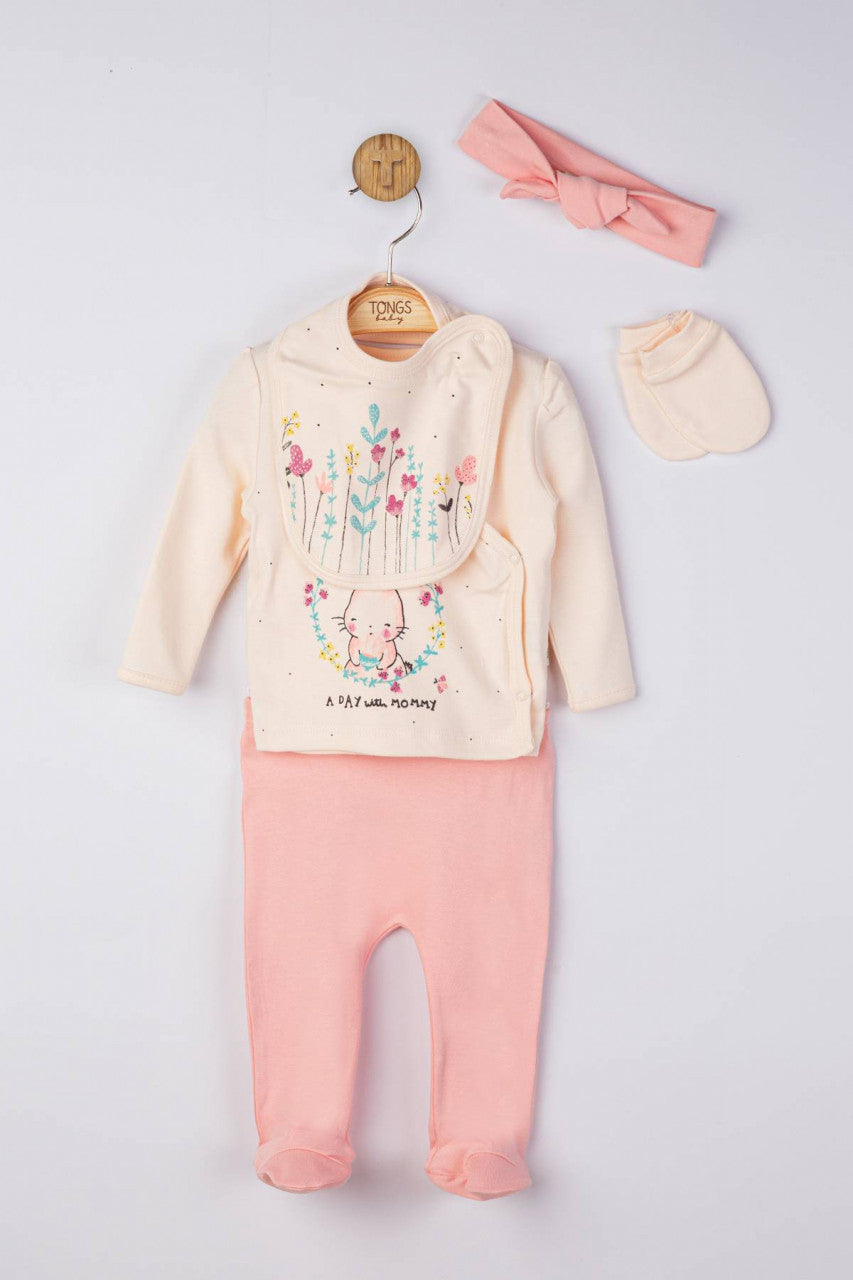 Setul 5 piese nou nascut Bunny, Tongs baby