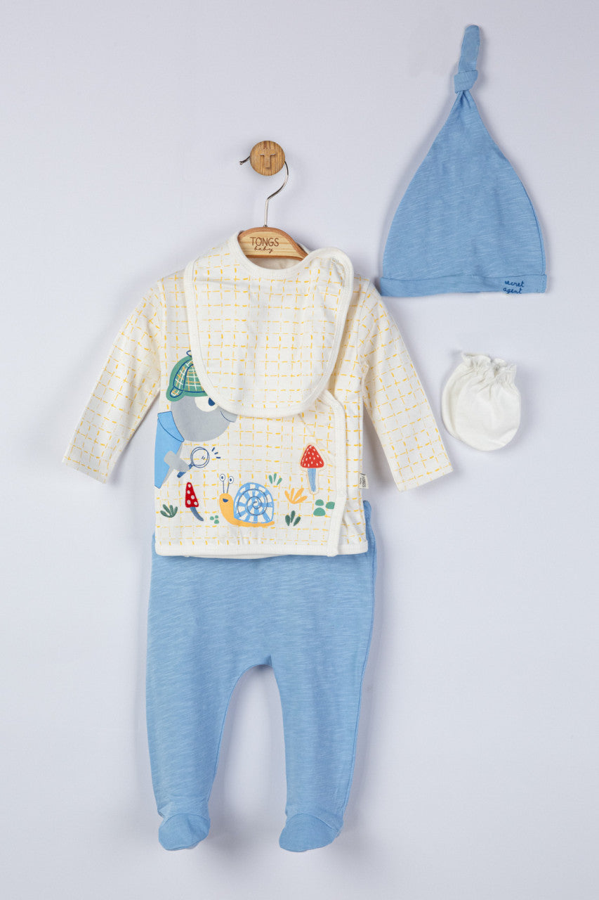 Setul 5 piese nou nascut Detective, Tongs baby