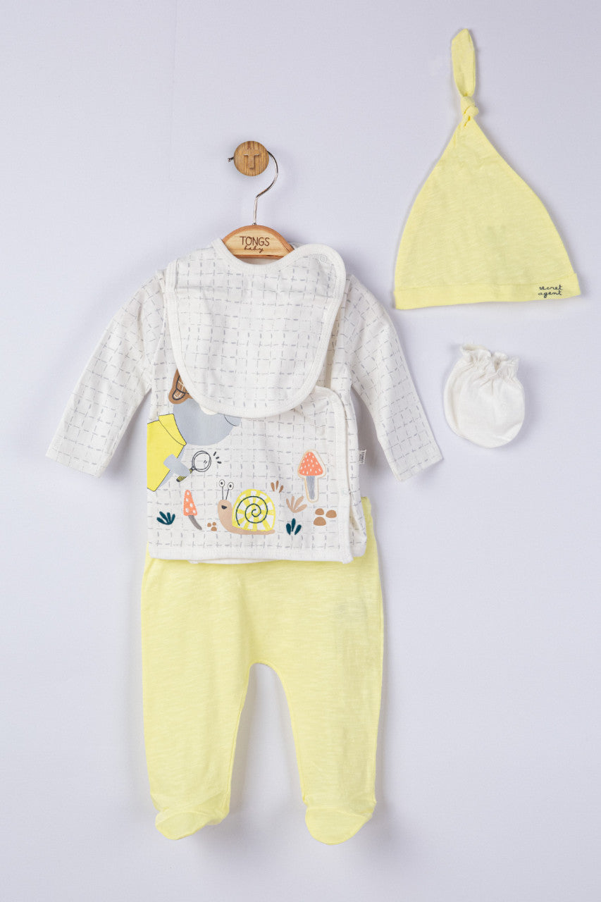 Setul 5 piese nou nascut Detective, Tongs baby