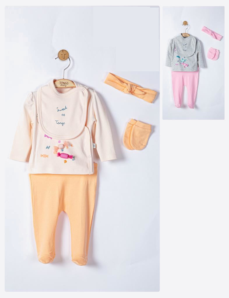 Setul 5 piese nou nascut Sweets, Tongs baby