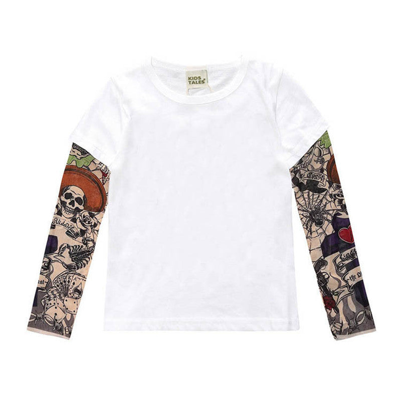 Tricou copii alb cu tatuaj