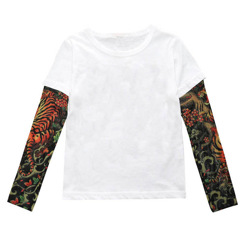 Tricou copii alb cu tatuaj