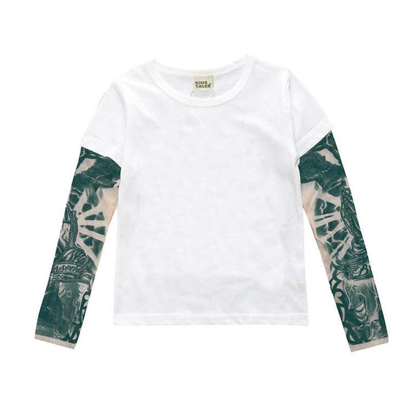 Tricou copii alb cu tatuaj