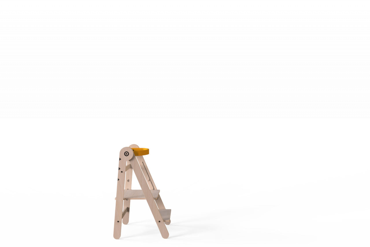 Turn de invatare pliabil MamaToyz Learning Tower din lemn, Galben