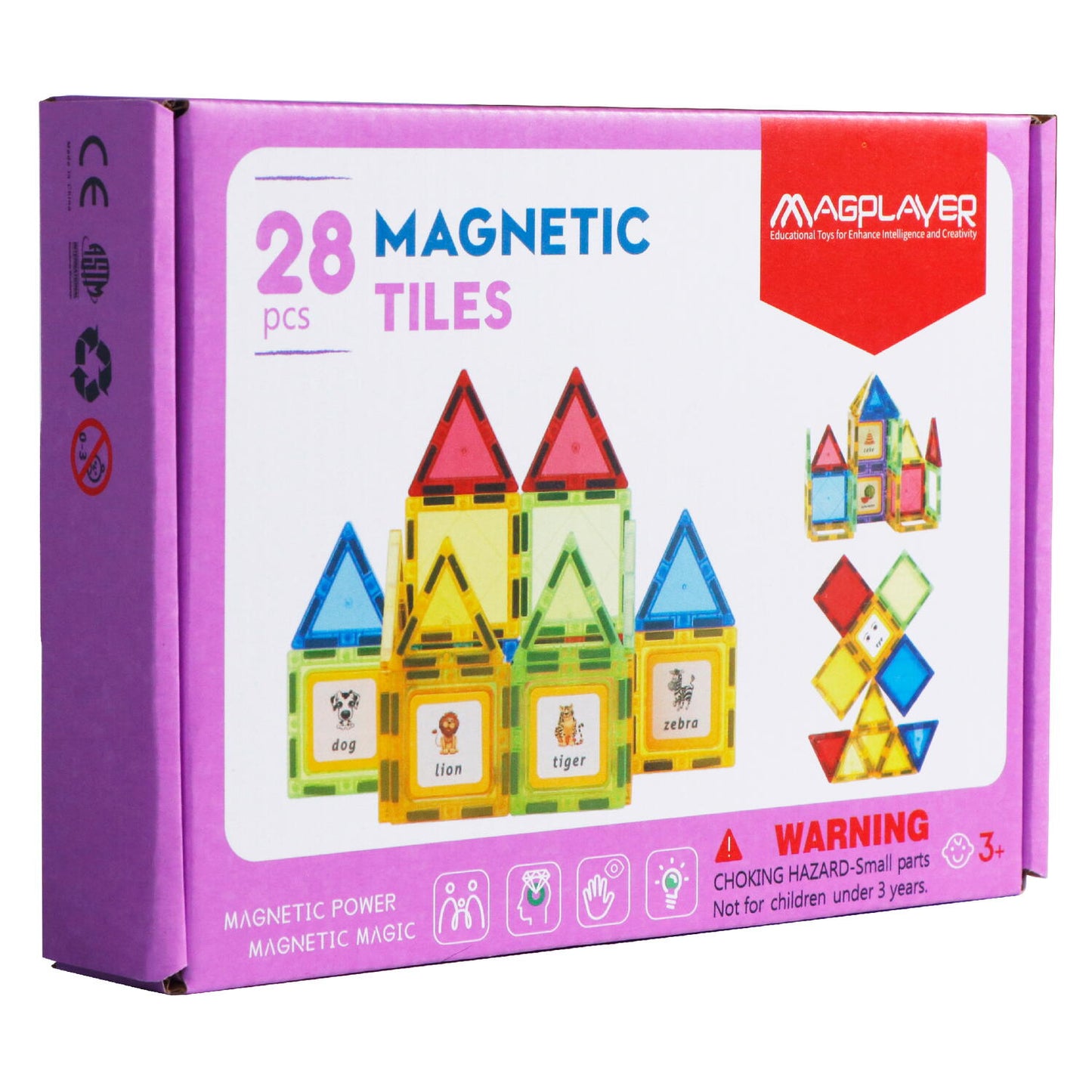 Set de constructie magnetic 3D - 28 piese