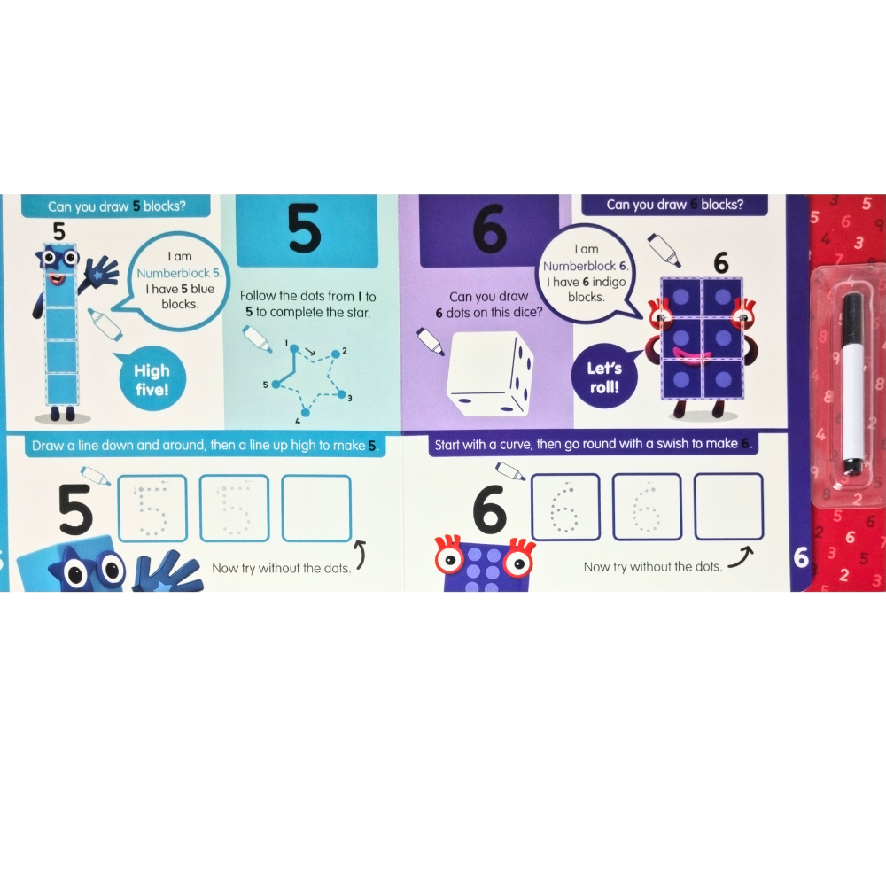 Carticica Scriu si sterg Numberblocks 1-10