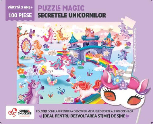 Puzzle magic - Secretele unicornilor (100 piese)