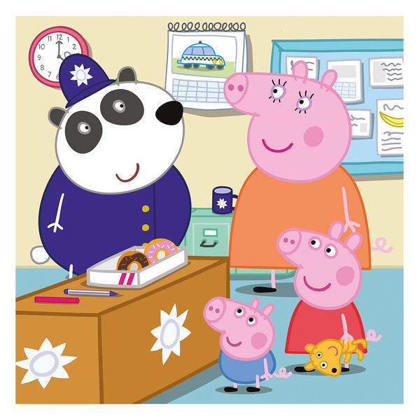 Puzzle 3 in 1 Purcelusa Peppa - Dupa-amiaza fericita (3 x 55 piese)