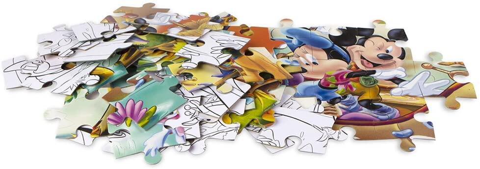 Puzzle de colorat maxi - Mickey Mouse in jungla (60 piese)