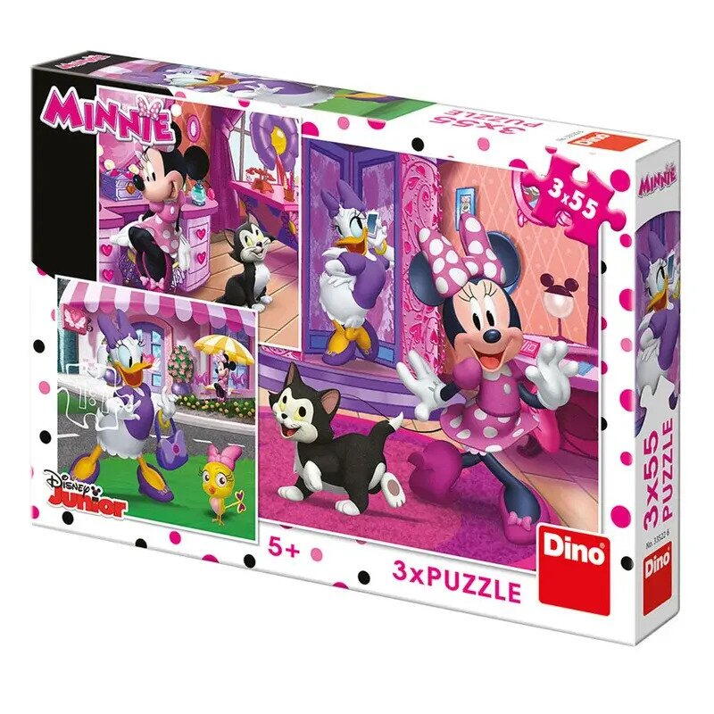 Puzzle 3 in 1 - O zi cu Minnie (55 piese)