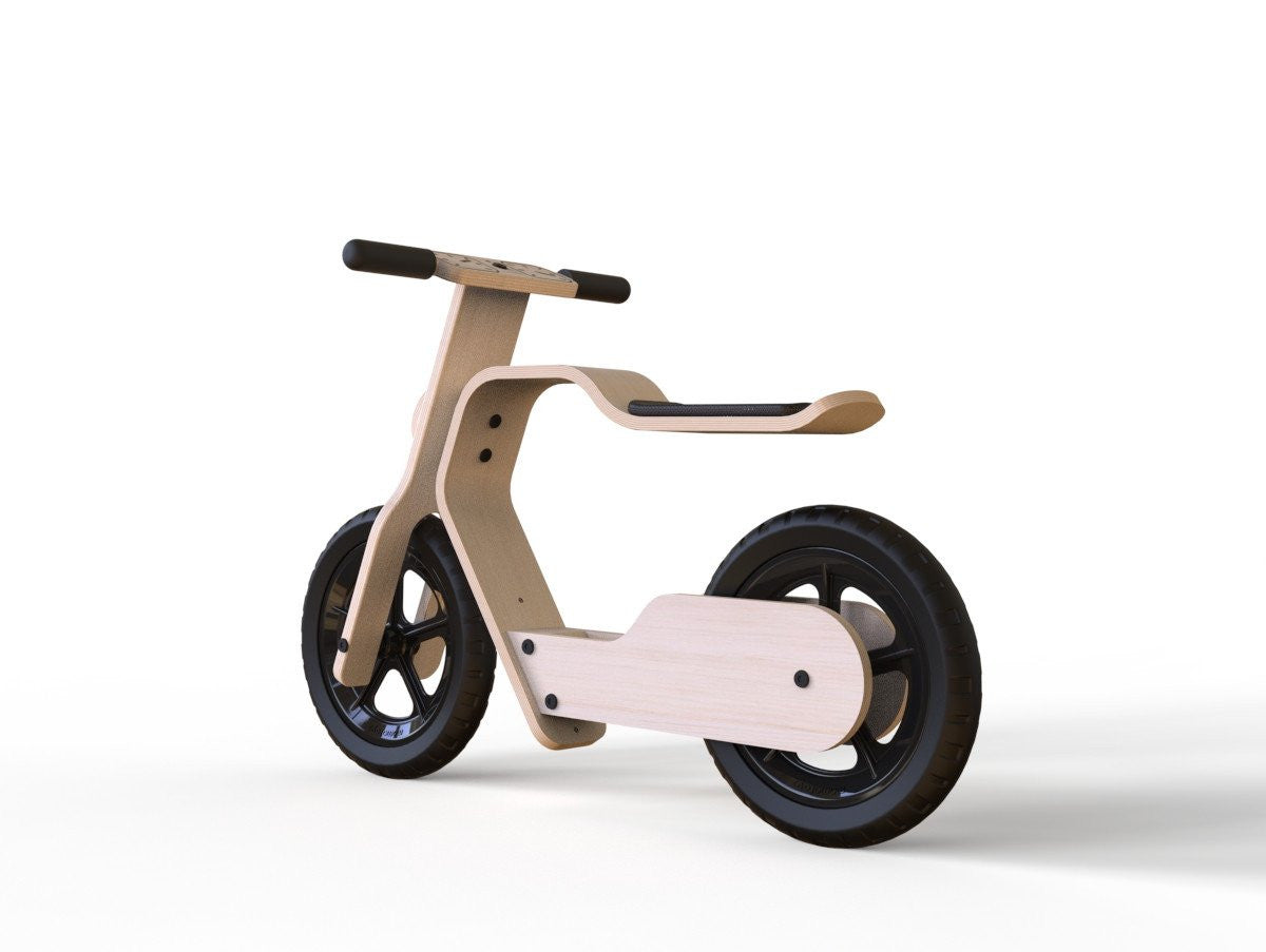 biciclete lemn fara pedale Bicicleta fara pedale MamaToyz RideMe, din lemn natural – Ursuleți